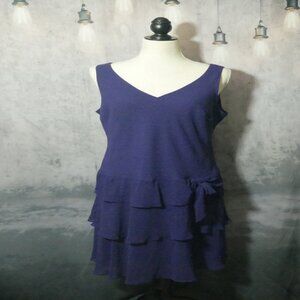 Rene Rowan Purple Tiered Drop Waist Dress